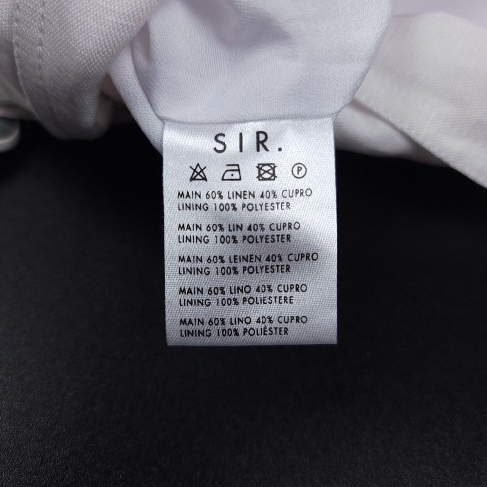 SIR the Label Linen Dalila Belted Short Sleeve Romper Playsuit White 2 Minimal - Picture 8 of 8